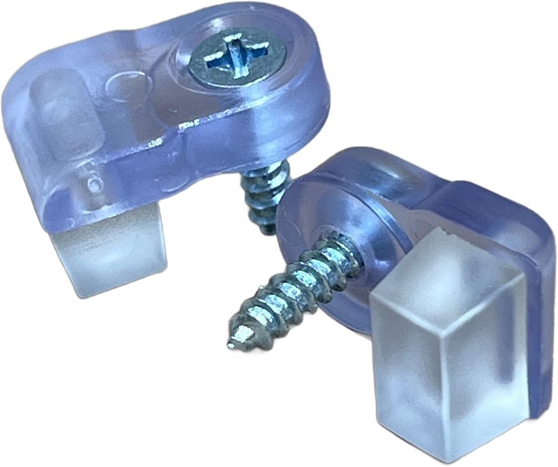 EHC Glass Retainer Clips / “Clear “Glass Clips with All Hardware /Choose Your Offset Size (9/32” 5/32” or 5/16”) 10 Glass Retainer Clips per Order by E.H.C. (9/32" Offset) - Image 1